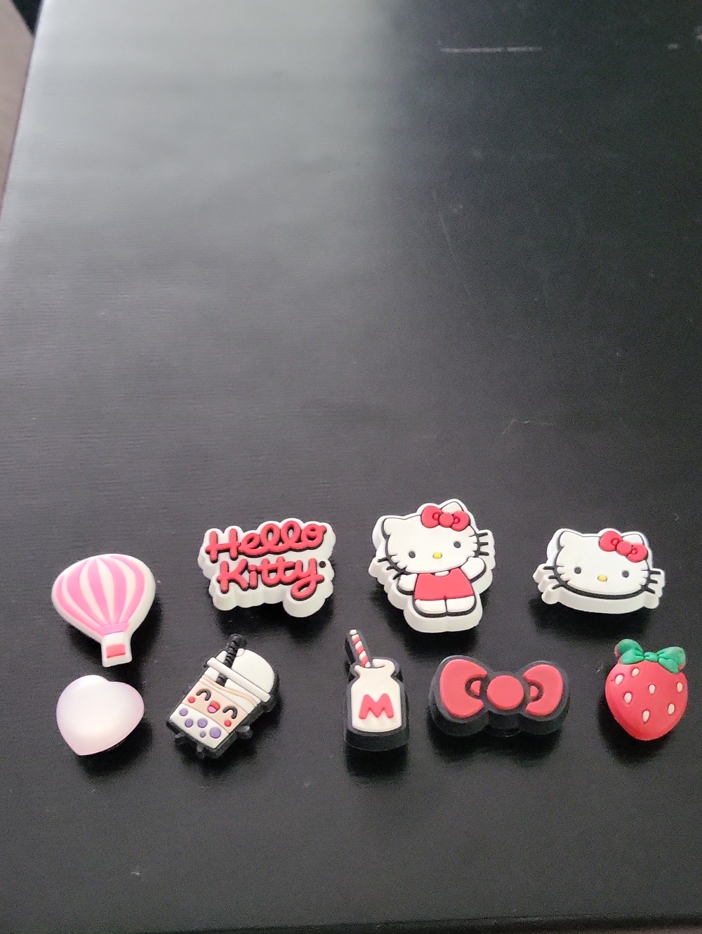 Hello Kitty Pink, Red & White Shoe Charms Set